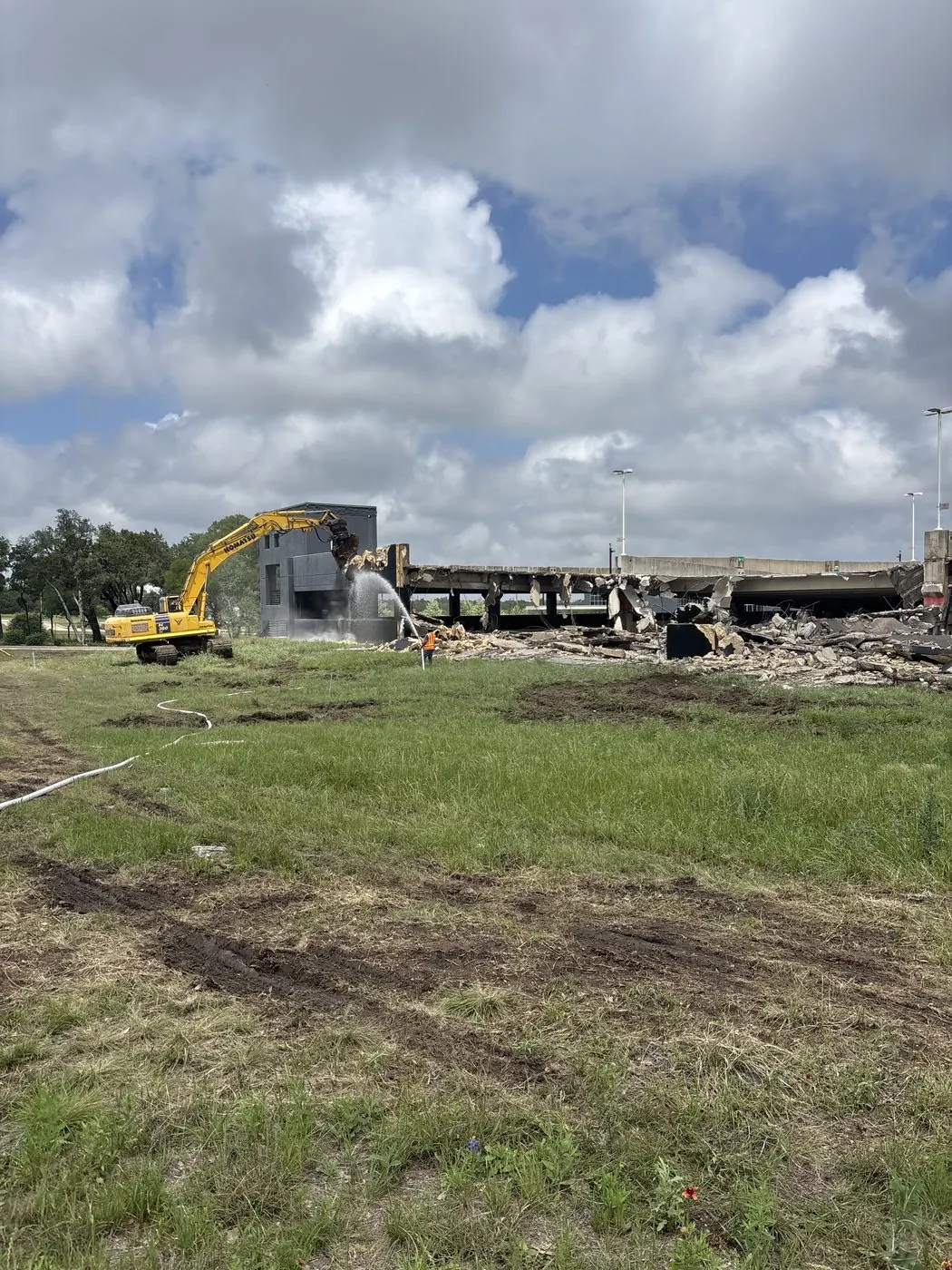 Structural demolition of a multi-level parking garage at the PWA/Cosmos campus